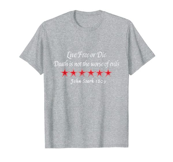 

john stark life or die new hampshire quote tee shirt, White;black