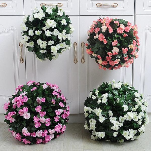 

decorative flowers & wreaths artificial flower grass plant ball fake rose for wedding decoration hanging mall garden outdoor home decor simu