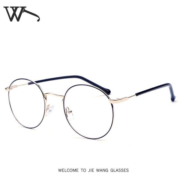 

fashion sunglasses frames retro literary round frame study plain glass clear transparent optical glasses eyewear eyeglasses, Black