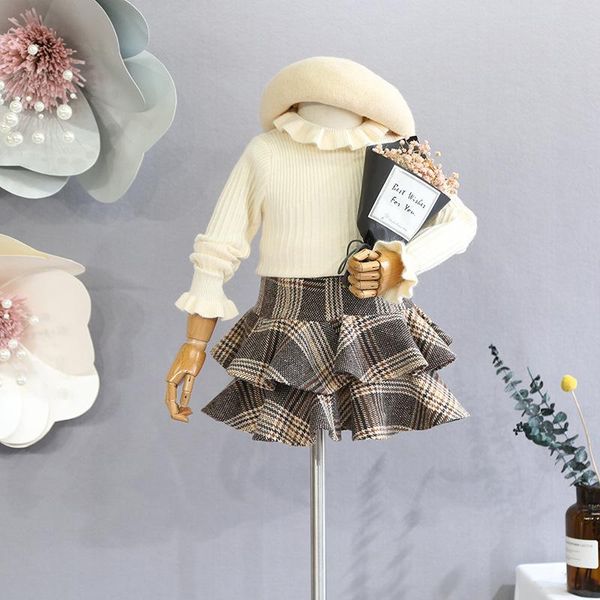 

skirts children's clothes skirt 2021 winter girls short plus velvet thick baby wild plaid