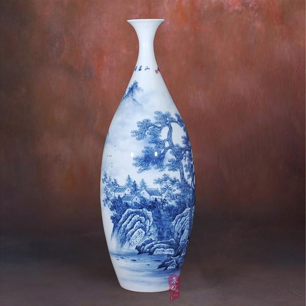 

vases huang xiaoling ceramics porcelain vase landscape of modern fashion home furnishing living room decoration crafts