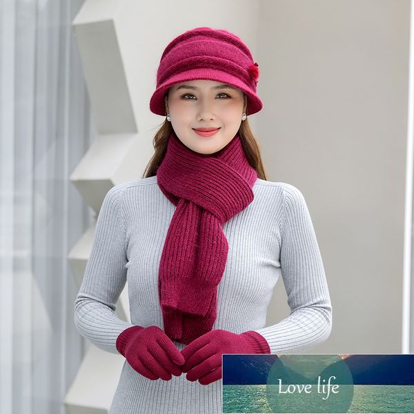 

women's winter warm hat scarf gloves 3 pieces set female elegant gracefull keep warm winter set woll long scarf factory price expert de, Blue;gray