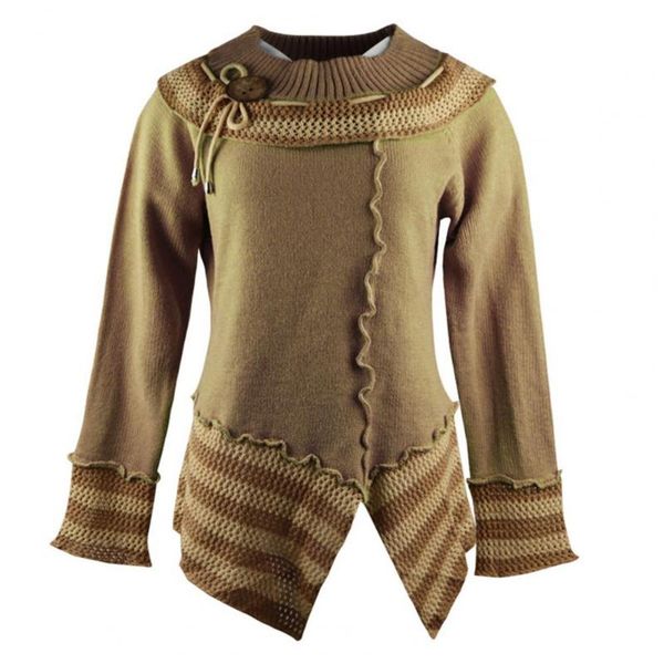 

women's sweaters women knitwear sweater patchwork long sleeve button decor o-neck split hem bow autumn winter ladies casual outerwear, White;black