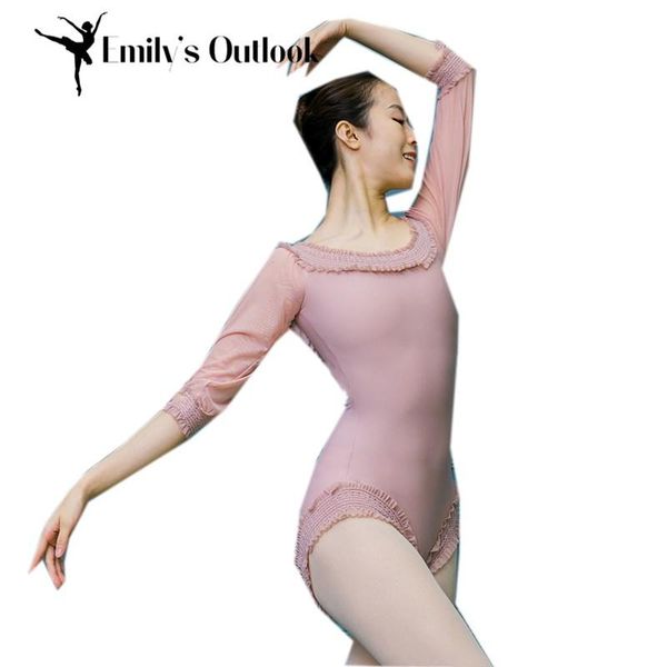

women's long sleeve gymnastics leotard ballet dance figure skating thongs bodysuit lace collar sweet white plus size stage wear, Black;red