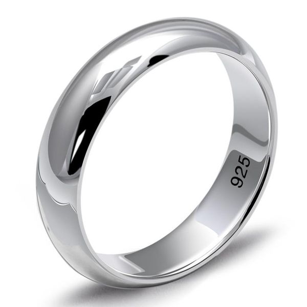 

cluster rings buyee classic wedding ring sets 6mm width smooth high polishing real 925 sterling silver engagement for women men jewelry, Golden;silver