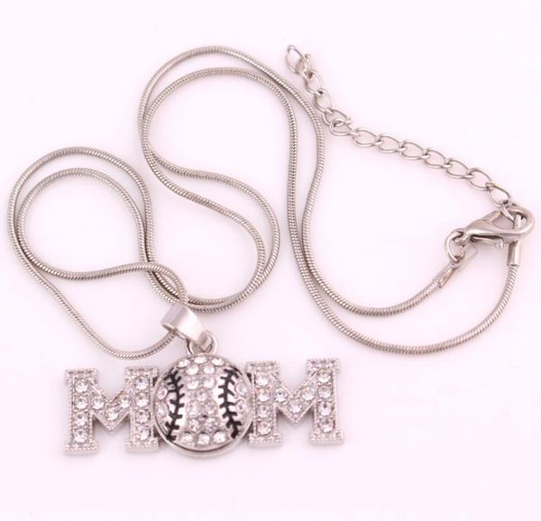 

pendant necklaces mom rhinestone on 18" snake chain necklace for women, Silver