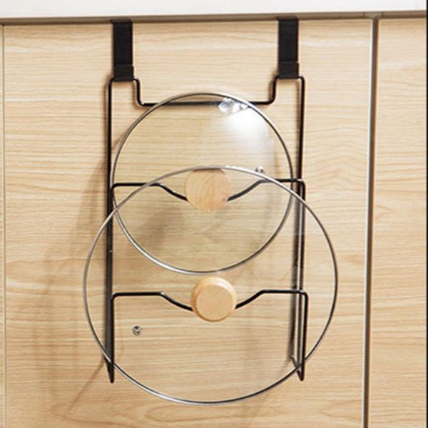 

kitchen storage & organization home wall door mounted pan pot lid chopping board holder organizer versatile cookware rack sector saucepan tr
