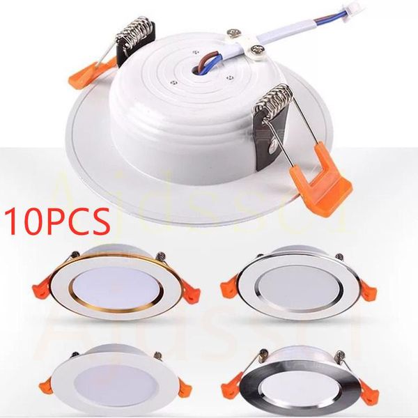 

downlights 10pcs led downlight tri-tone light dimmable 110/220v spot 5w 7w 9w 12w 15w recessed ceiling warm white lamp