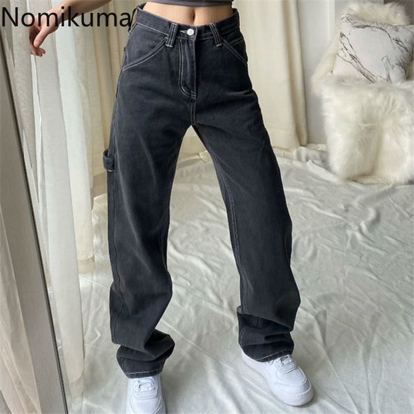 

nomikuma jeans pants high waist korean causal wide leg pants autumn winter new demin women trouser mujer pantalones 6d569 210427, Blue