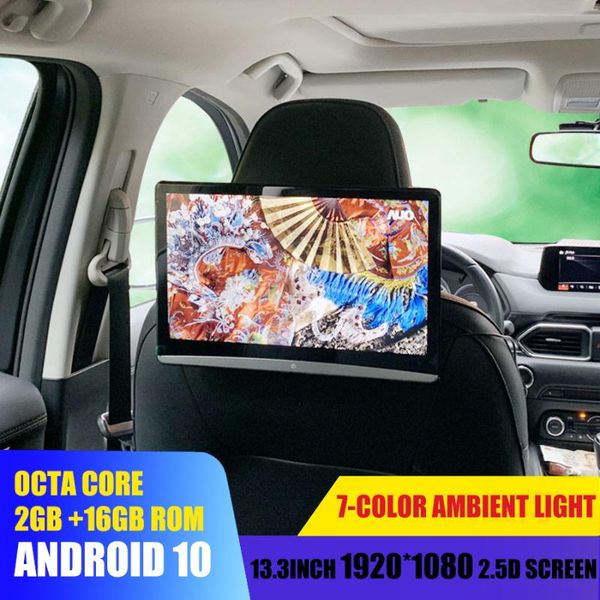 

car video 13.3inch rear seat entertainment player android 10 multimedia headrest monitor 1920*1080 touch screen hdmi aux wifi