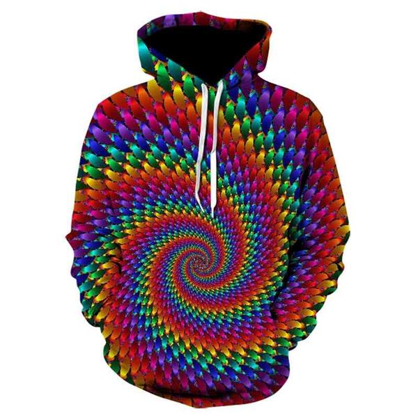 

popular new 3d digital print vertigo hoodie trend men's pullover, Black