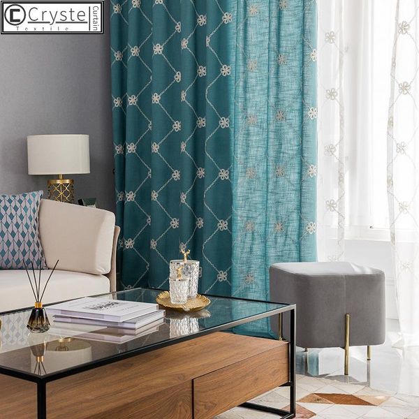 

curtain & drapes modern simple curtains polyester cotton fabric printed for living dining room bedroom finished product customization
