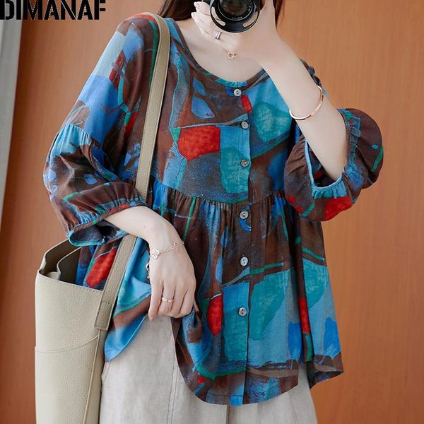 

women's blouses & shirts dimanaf plus size blouse women clothing autumn cotton casual lady tunic long sleeve elegant loose button card, White