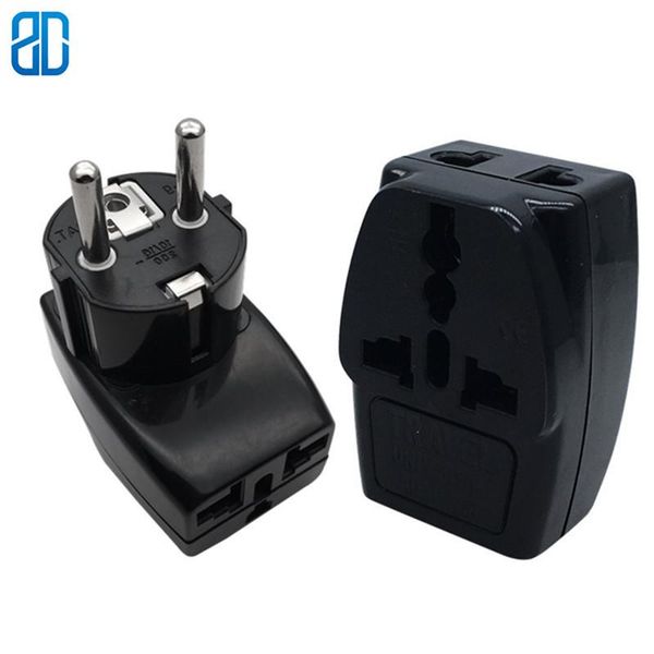 

smart power plugs 1pcs eu travel plug 2 in 1 pin european to us uk au universal adapter converter wall socket small adaptor