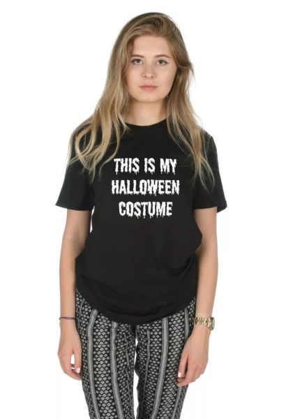 

this is my halloween costume t-shirt scary funny slogan grunge, White;black