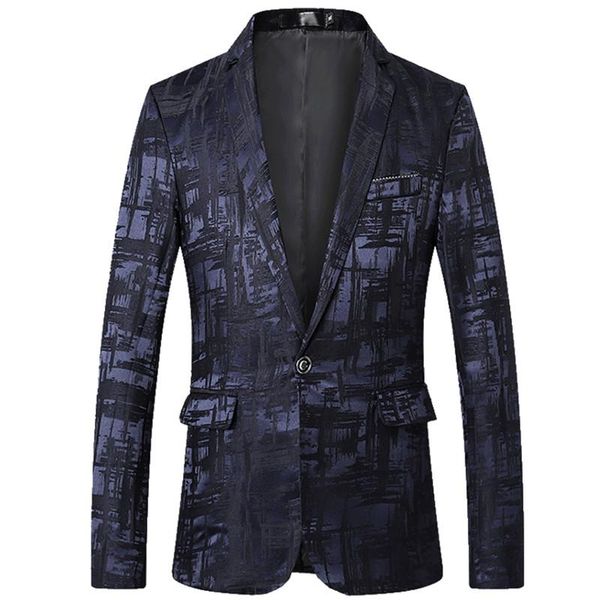 

men's suits & blazers print blazer autumn slim fit casual suit jacket coat asian plus size m-5xl, White;black