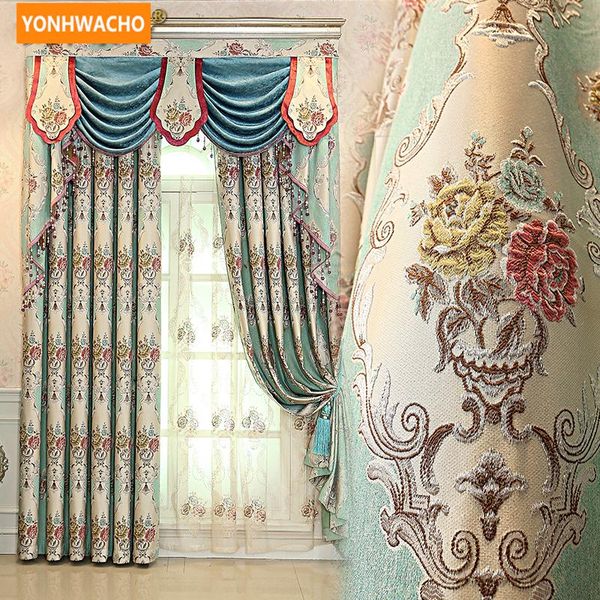 

curtain & drapes custom curtains high grade luxury european embroidered white chenille pastoral cloth blackout tulle valance drape n757