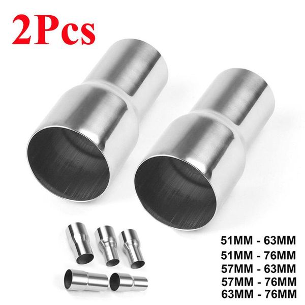 

manifold & parts 2pcs universal fit 51/63/57/76mm stainless steel tapered standard car exhaust reducer connector pipe adapter tube muffler