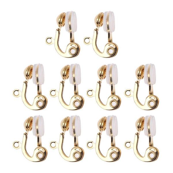 

clip-on & screw back 10pc earring converter non-pierced ear hoop with comfort cushion, Silver