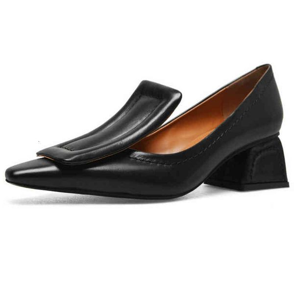 

dress shoes brand genuine leather pointed toe high heels women pumps heel shoes wedding woman girls 7sop, Black