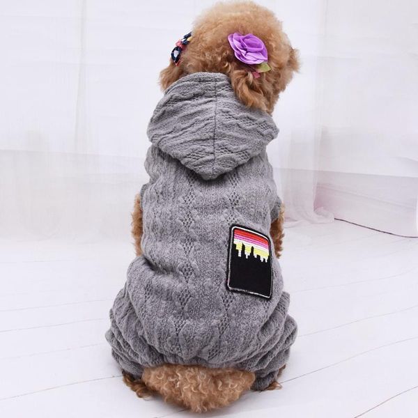 

dog apparel pet soft thickening 4 legged hooded style dogs padded coat cotton winter warm puppy autumn clothing i