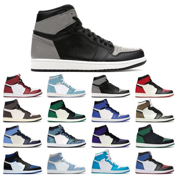 

1s man's basketball shoes turbo green hyper royal unc dark mocha obsidian tie dye court purple bred toe cactus jack chicago shadow 3 tw