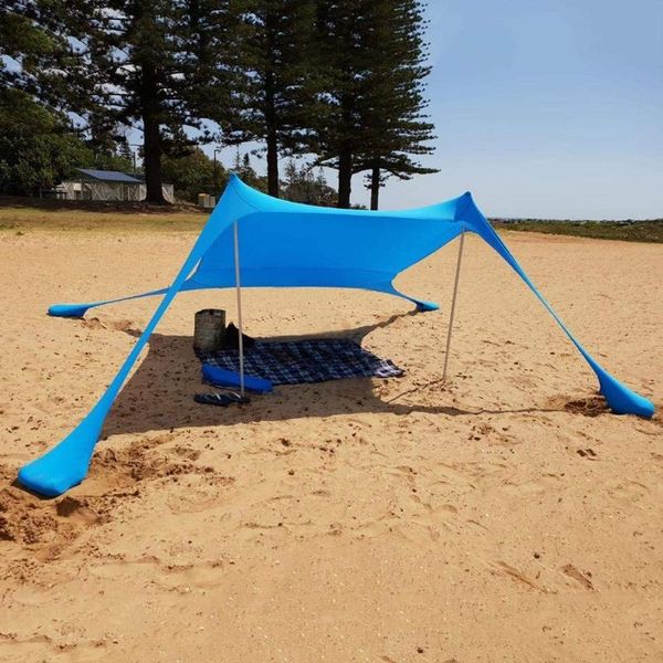 

portable camping pergola outdoor windproof beach tent sunshade and gazebo - 210 x with sand anchors ultralight tarp tents shelters