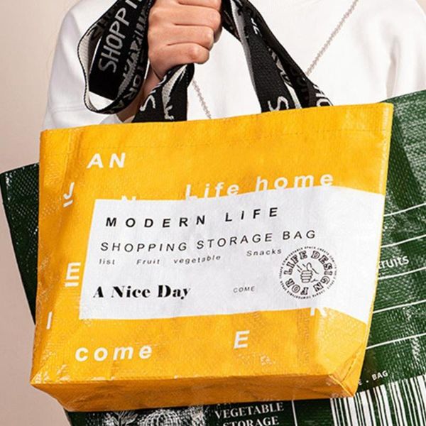 

shopping bag collapsible waterproof wear-resistant grocery storage eco-friendly large-capacity mall bags