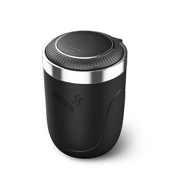 

interior decorations car ashtray with led light stainless steel liner container gas bottle smoke cup holder storage supplies