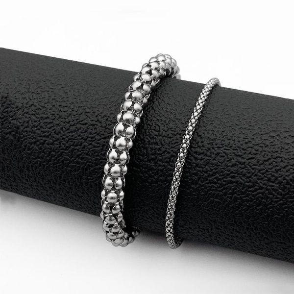 

link, chain fashion titanium steel bracelet ladies all-match color bead ball men and women couple jewelry, Black