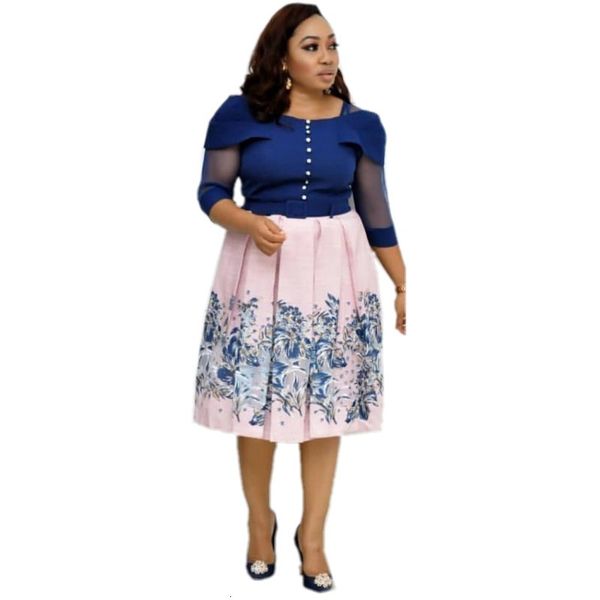 

dresses xl-3xl new classic for elegent fashion style african women plus size polyester knee-length dress, Black;gray