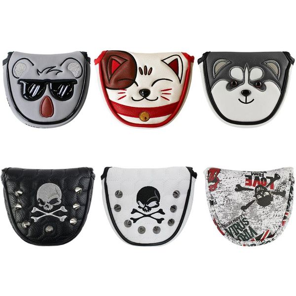 

club heads golf mallet putter covers headcover synthetic leather multi style color drop ship