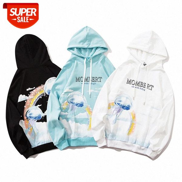 

net celebrities with the national trend of hip-hop casual printing terry sweater hoodies couple men's clothing #vm2e, Black