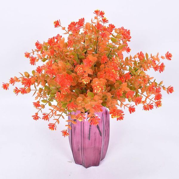 

decorative flowers & wreaths 35cm 7 heads tropical eucalyptus artificial plants bouquet fake succulent branch plastic leaves for home weddin