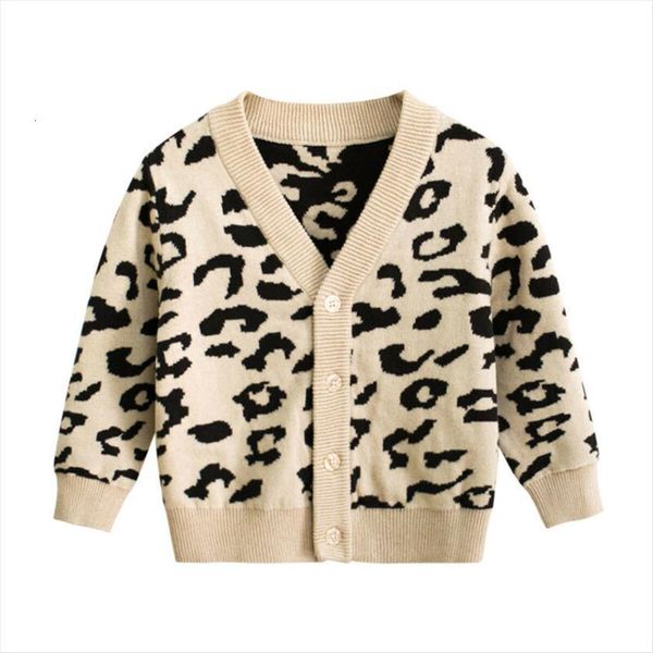 

baby kids girls leopard autumn coat cotton sweater long sleeve cardigans jacket 1 7t, Blue;gray