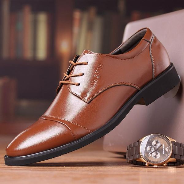 

dress shoes men fashion oxford business leather sapatos para hombre, Black