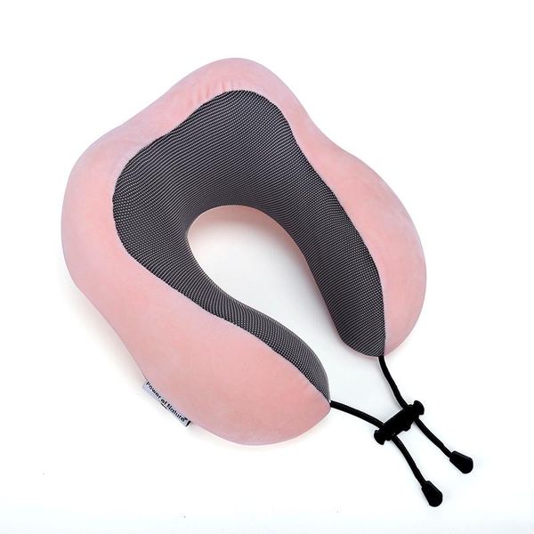 

pillow pink u shaped memory foam neck soft slow rebound space travel solid cervical healthcare bedding drop