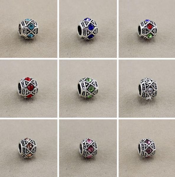 

metals loose beads jewelrymetals brand fashion metal antique sier crystal big hole fit european bracelets diy drop delivery 2021 x5se0, Black