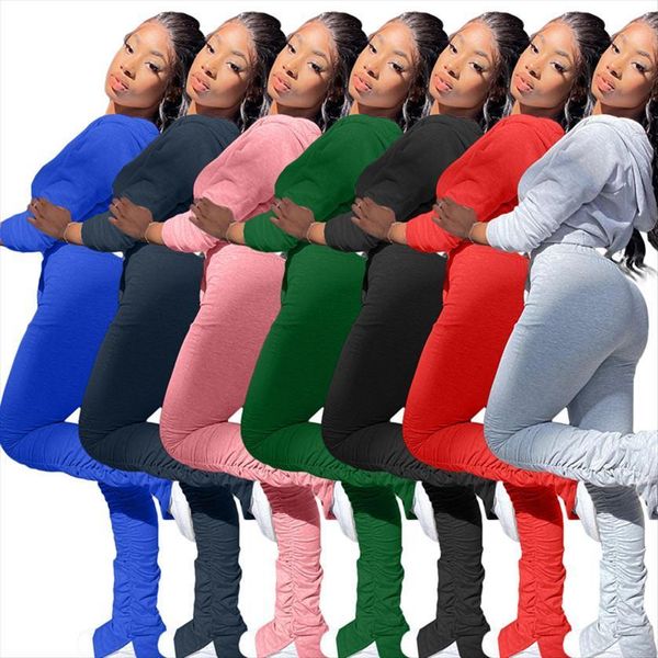 

oversize hoodies sweatshirt sweatpants joggers womenpant stacked suit outfits sweatsuit fasshion tracksuit 2 piece set, White