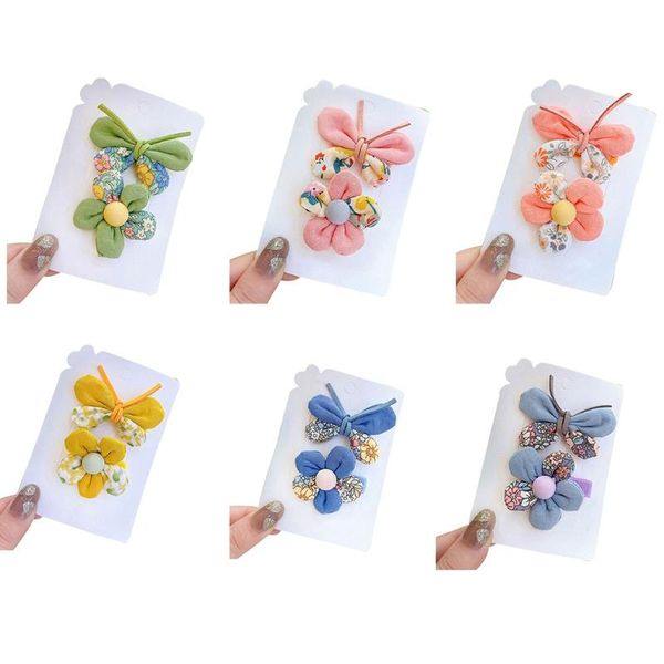 

hair accessories 2pcs kids baby girls bow clips barrettes sweet candy color butterfly flower bowtie kawaii infant alligator hairpins, Slivery;white