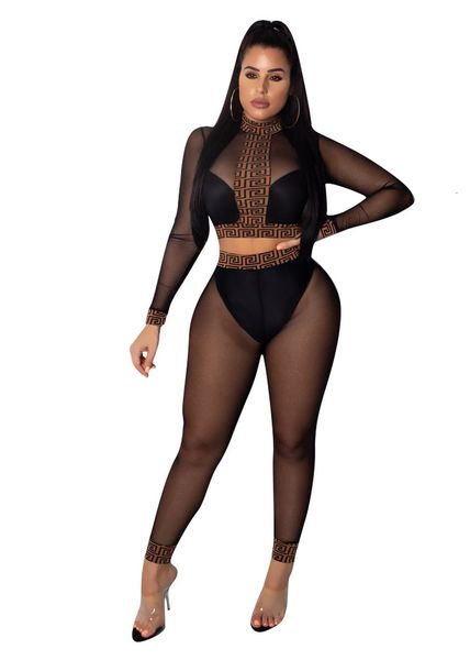 

2021 new fashion new perspective jumpsuit, Black
