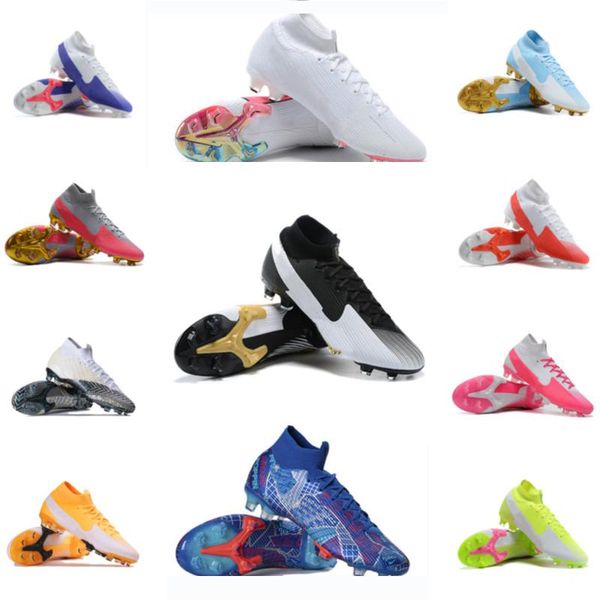 

mercurial superfly 7 vii elite fg boots dream speed 3 custom color blue volt pink flash crimson cr7 football shoes new lights soccer 2021 we