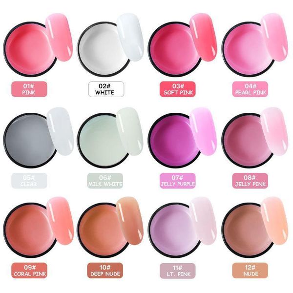 

soak off hard builder gel uv led clear pink nude camouflage milky nail enhancement extension nails art design 15ml1, Red;pink