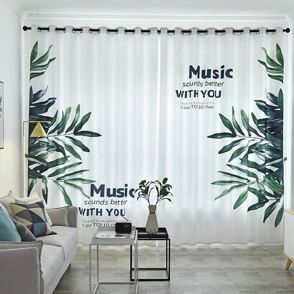 

curtain & drapes style nordic minimalist green vegetation hipster sound insulation shade curtains for living dining room bedroom.