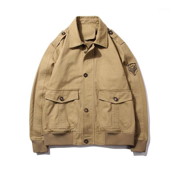

men's jackets kimsere men casual cargo with big pockets fashion style flight bomber jacket outerwear for male plus size m-5xl1, Black;brown