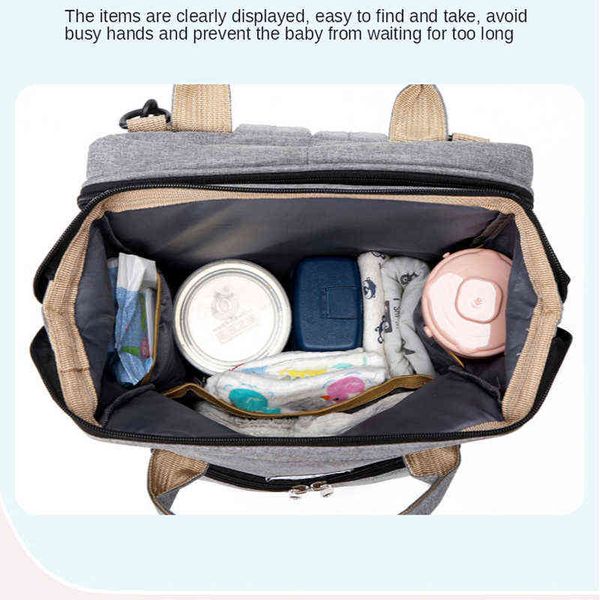 Mama Windeltasche Designer für Baby Stubenwagen Bett Reiserucksack mit Kinderbett wasserdichte Kinderwagengurte H1110 Comfortale Disor Mom