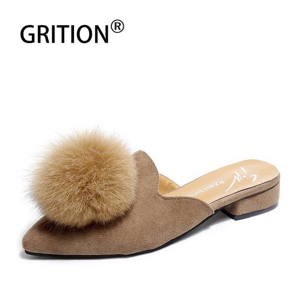 

slippers grition fur for women fluffy slides flat luxury flip flops summer beach casual shoe indoor outdoor soft fashion, Black