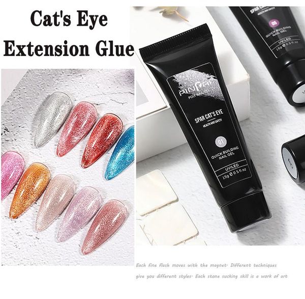 

nail gel nails extension ice crystal cat's eye glue with good hardness uv potherapy art equipment 15ml tslm1, Red;pink