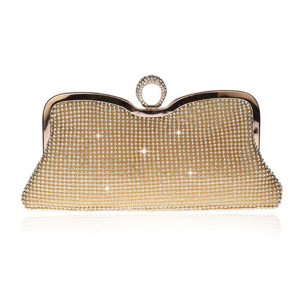 

women's evening bag diamond ring clutch wedding purse and handbag gold silver party banquet shoulder