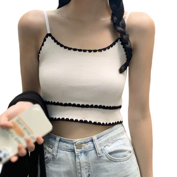 

women tank cute sweet multicolor white crop summer camis women's vest ladies japanese korean style streetwear tanks